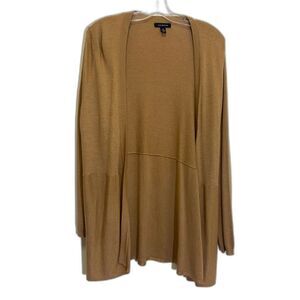 Lands End - Open Long Cardigan Sweater Soft Cinnamon Heather Tan - size 1X NWOT